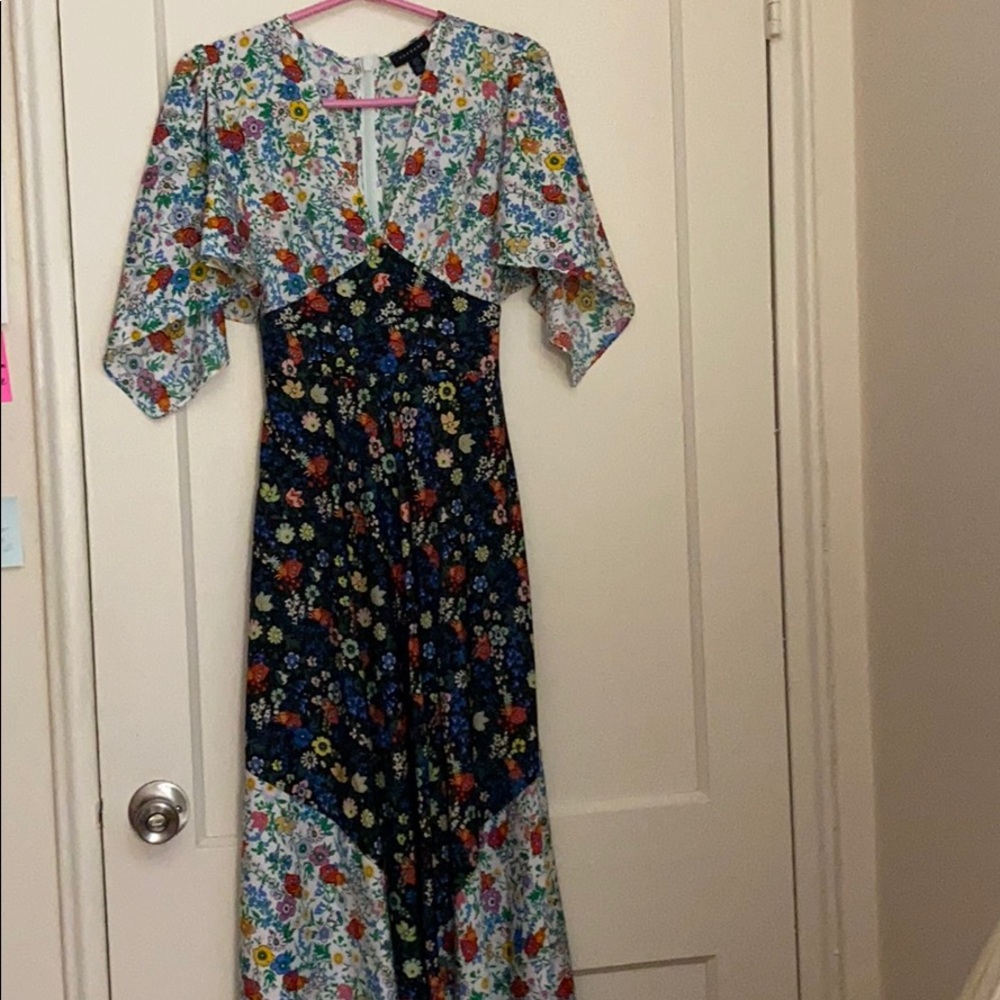 Tpshop idol mix print midi dress size: 4